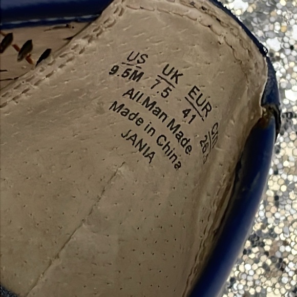 Franco Sarto Washed Denim Blue Wooden Heel Size 9.5 - Picture 13 of 13